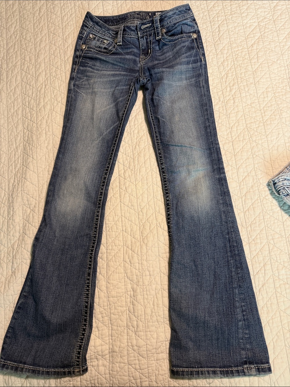 Miss Me Kids Flare Jeans in Blue Wash